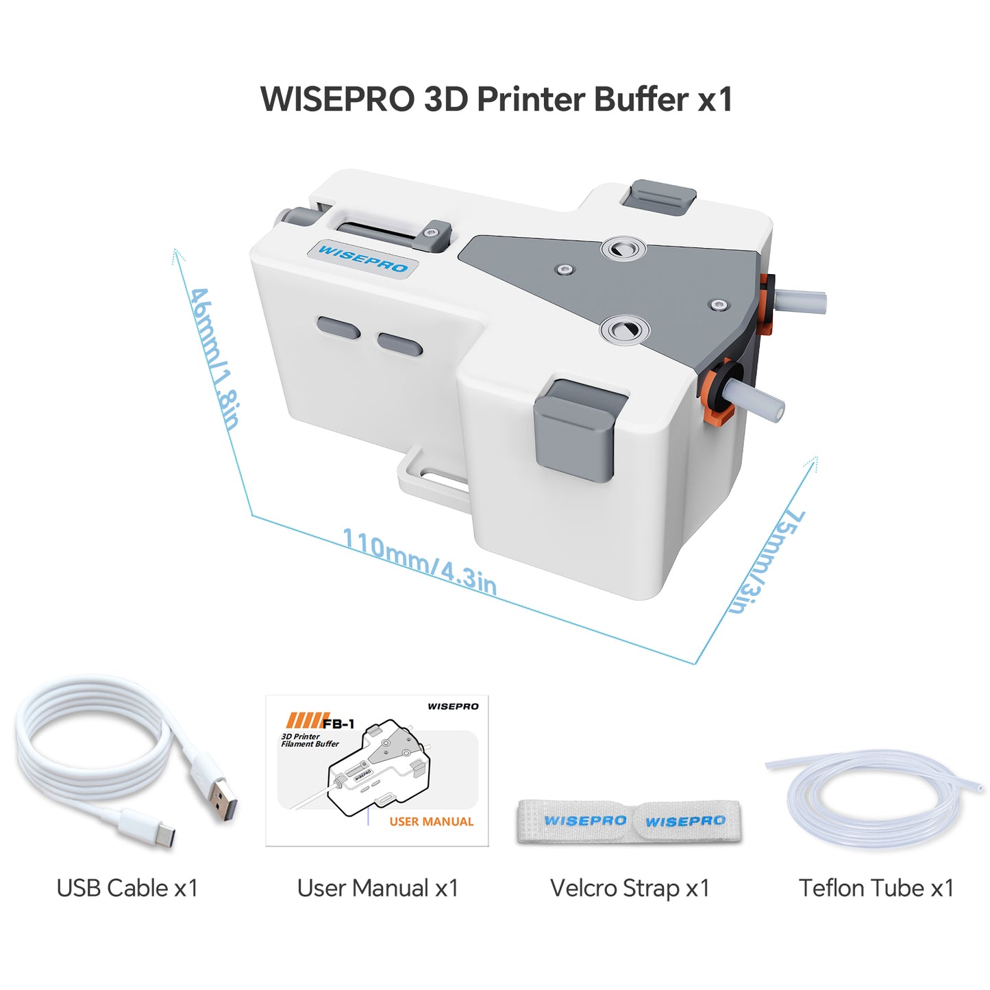 WISEPRO 3D Printer Filament Buffer for 1.75mm PLA/ABS, Auto Feeding & Refill, Multi-Color Switching, for Continuous Printing