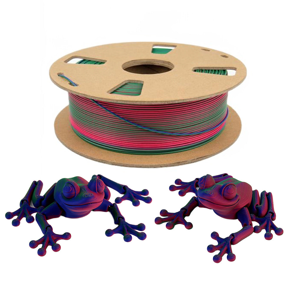 1.75mm Magic PLA-Matte 3D Printer Filament, Tricolor Coextruded PLA, 3 colors in 1 PLA Filament