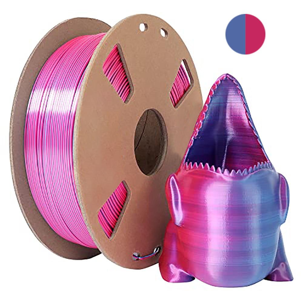 1.75mm Bicolor Magic PLA 3D Printer Filament, Shiny Silk Coextruded PLA