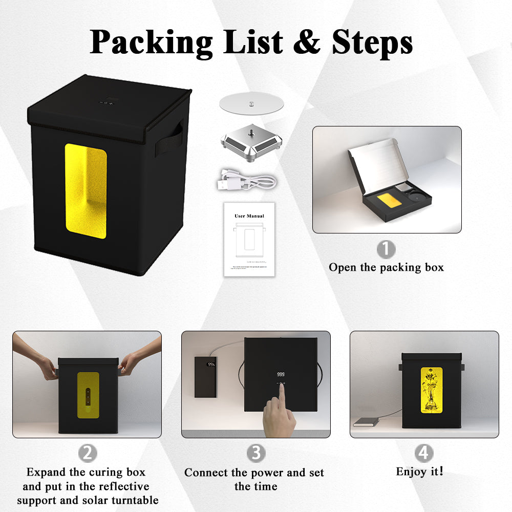 WISEPRO Foldable UV Resin Curing Box For LCD/DLP/SLA 3D Printer
