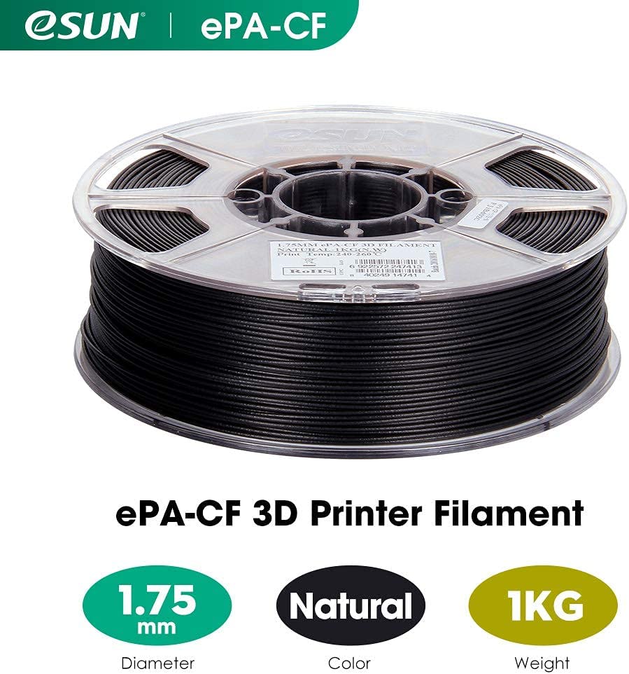 eSUN 1.75mm ePA-CF Carbon Fiber Filled Nylon 3D Printer Filament