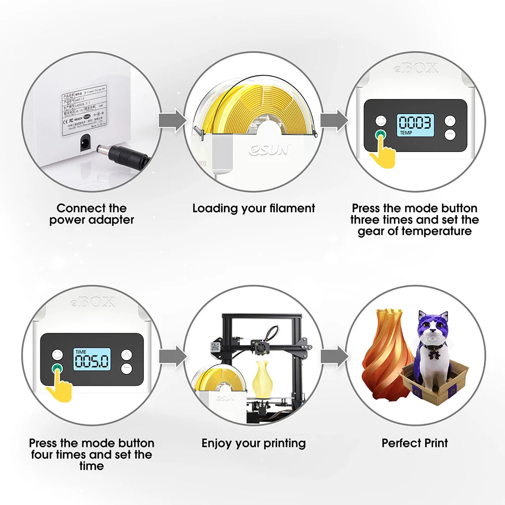 eSUN eBOX 3D Printing Filament Storage Box Filament Storage Holder Keeping Filament Dry Measuring Filament Weight for 3D Printer