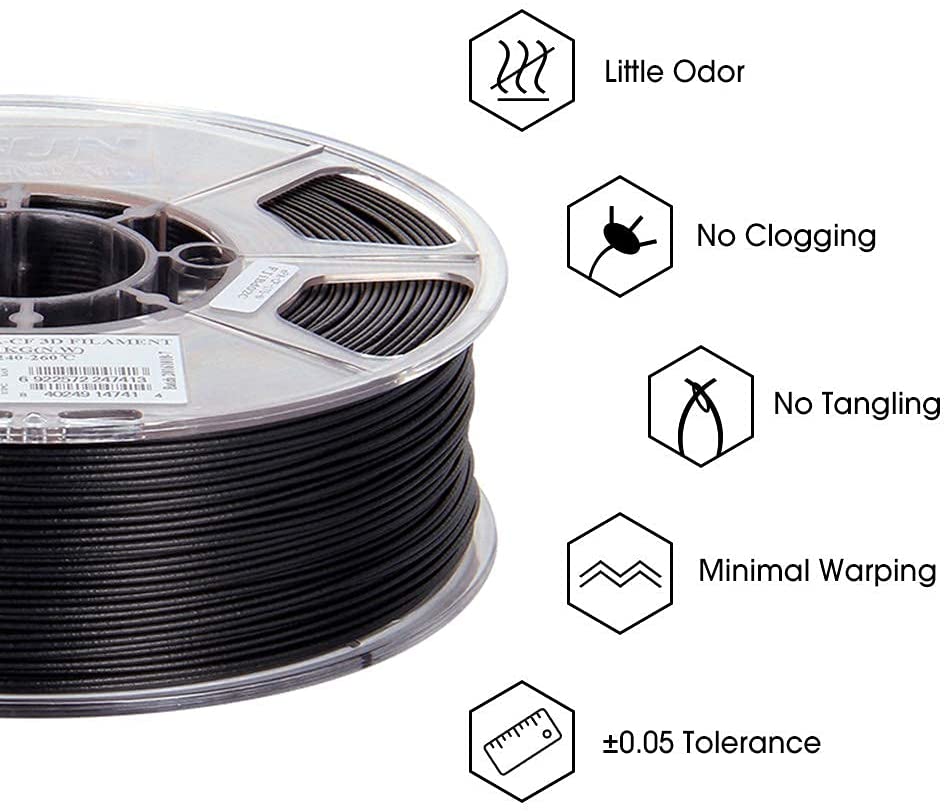 eSUN 1.75mm ePA-CF Carbon Fiber Filled Nylon 3D Printer Filament