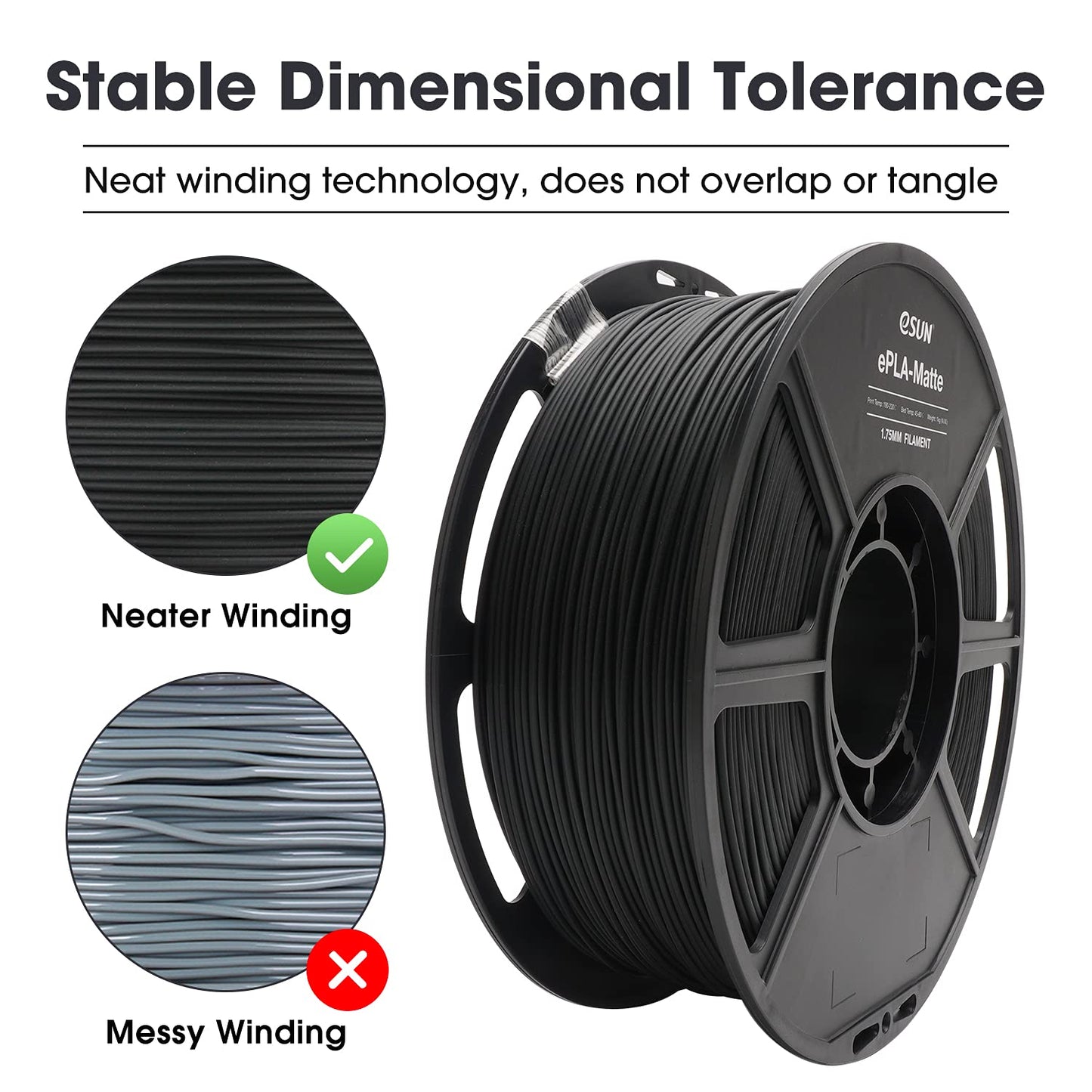 eSUN 1.75mm ePLA-Matte 3D Printer Filament