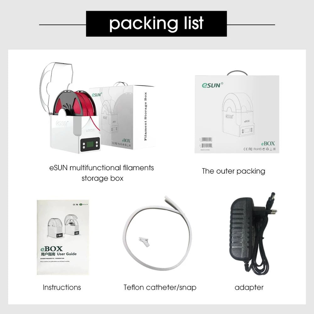 eSUN eBOX 3D Printing Filament Storage Box Filament Storage Holder Keeping Filament Dry Measuring Filament Weight for 3D Printer