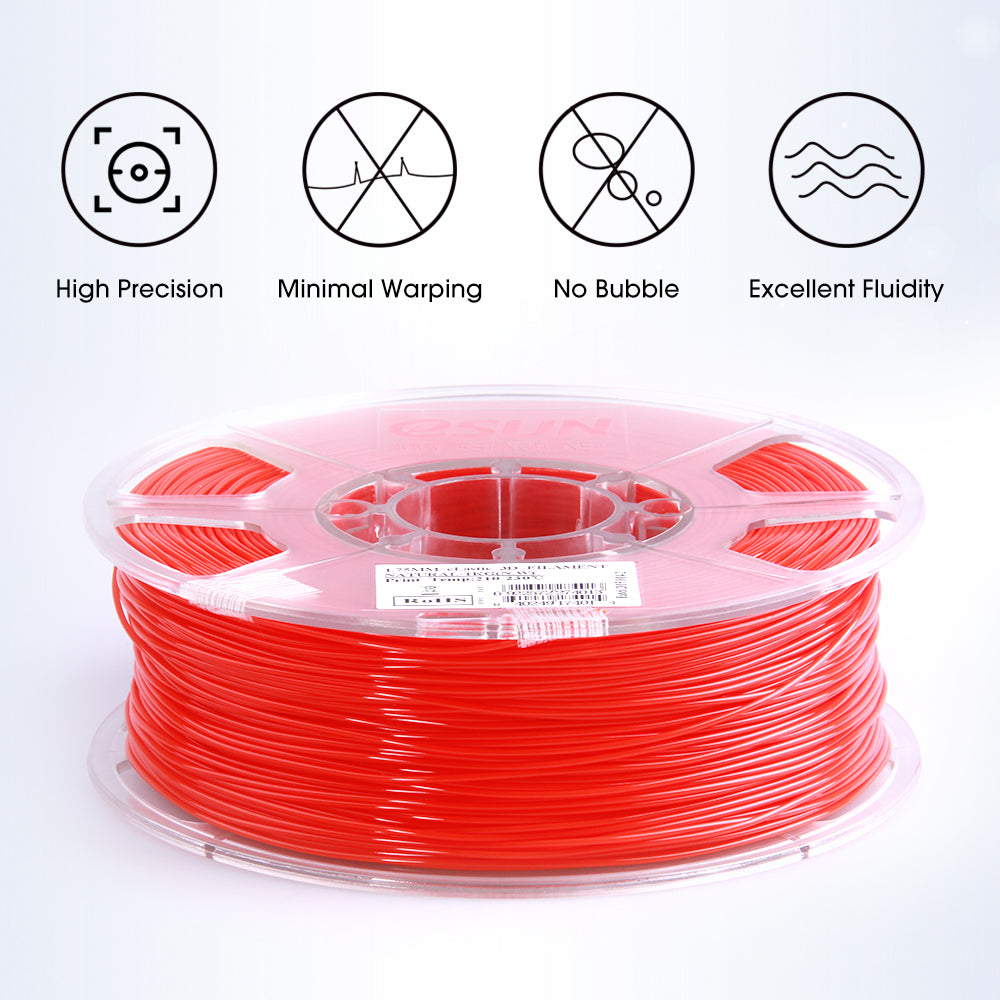 eSUN 3D Printer Flexible TPE 83A Filament 1.75mm Dimensional Accuracy +/- 0.05mm 1KG (2.2 LBS) Spool 3D Printing Material