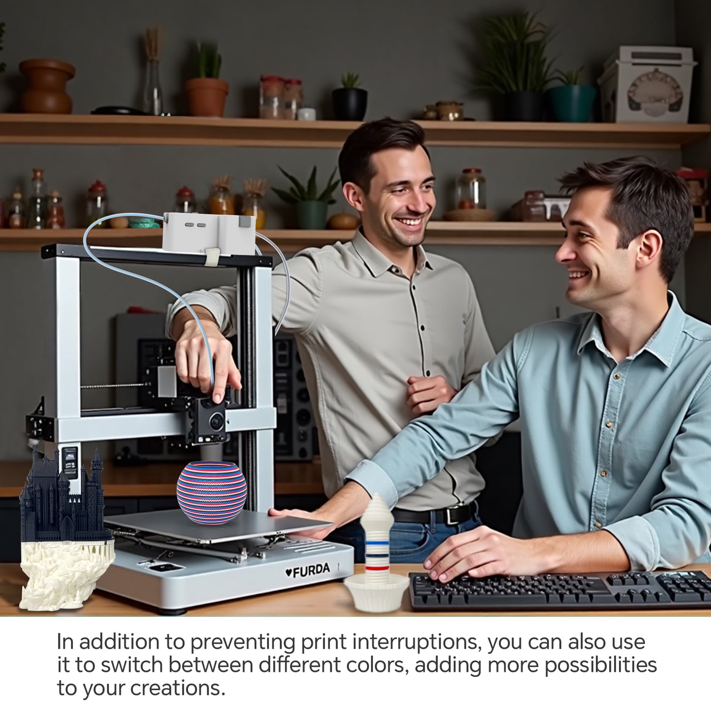 WISEPRO 3D Printer Filament Buffer for 1.75mm PLA/ABS, Auto Filament Feeding & Switching, Ensures Continuous Printing,Prevents Filament Runout