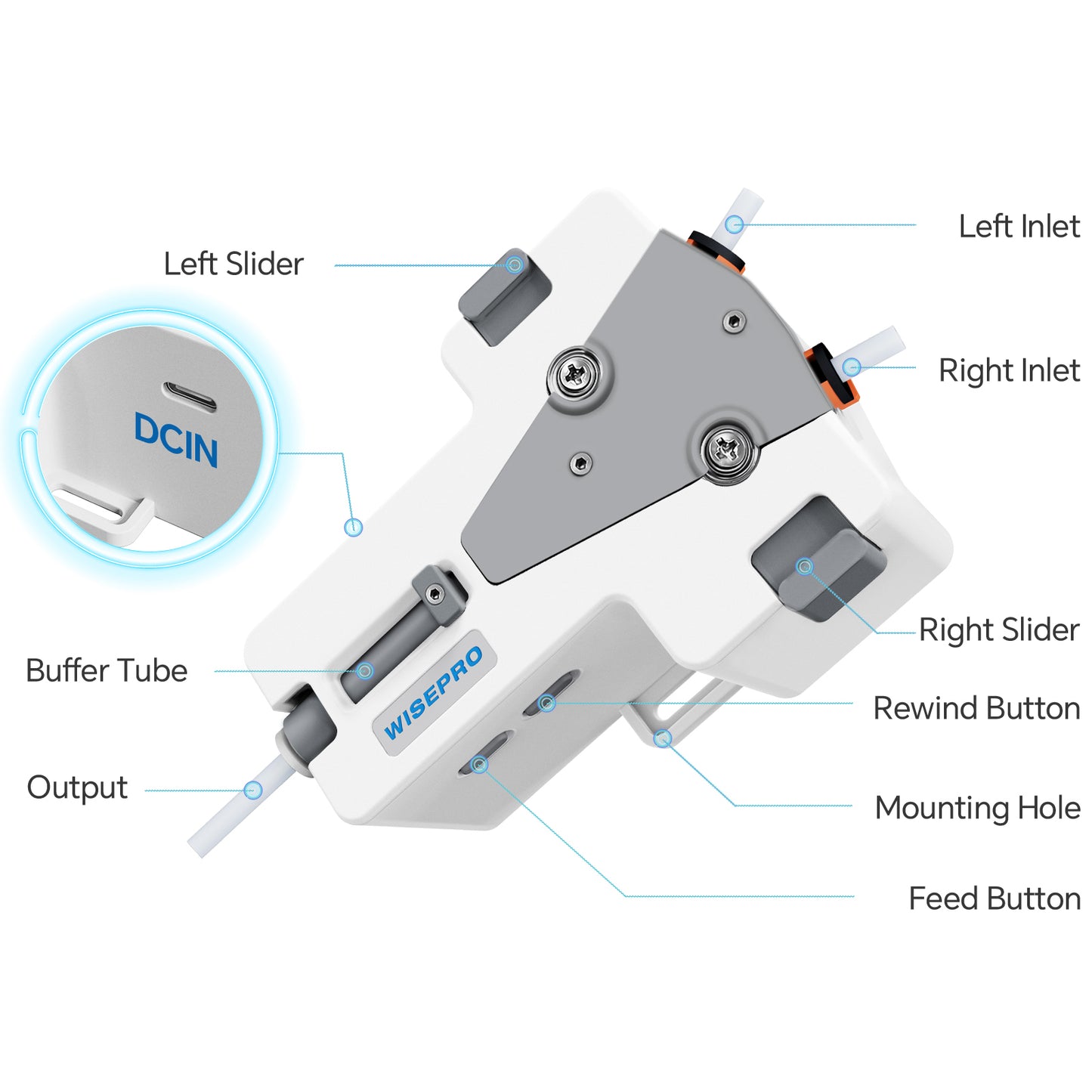 WISEPRO 3D Printer Filament Buffer for 1.75mm PLA/ABS, Auto Filament Feeding & Switching, Ensures Continuous Printing,Prevents Filament Runout