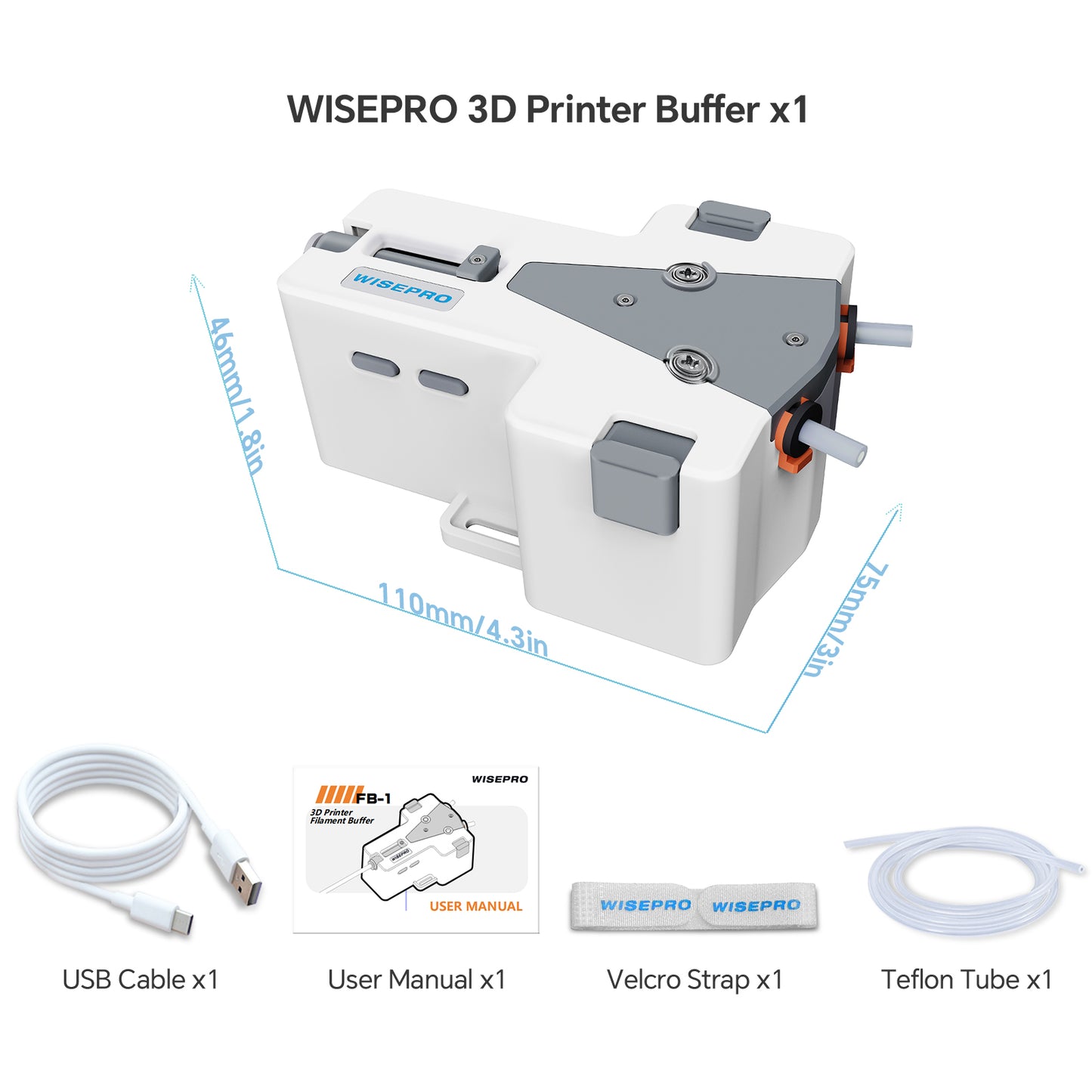 WISEPRO 3D Printer Filament Buffer for 1.75mm PLA/ABS, Auto Filament Feeding & Switching, Ensures Continuous Printing,Prevents Filament Runout