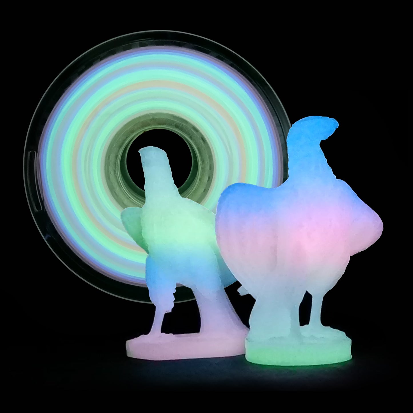 Luminous Rainbow, 1.75MM Glow in Dark PLA Rainbow 3D Printer Filament