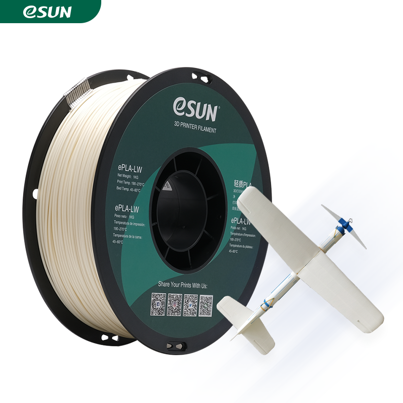 eSUN 1.75mm ePLA-LW 3D Printer Filament,  Light Weight Foam Material