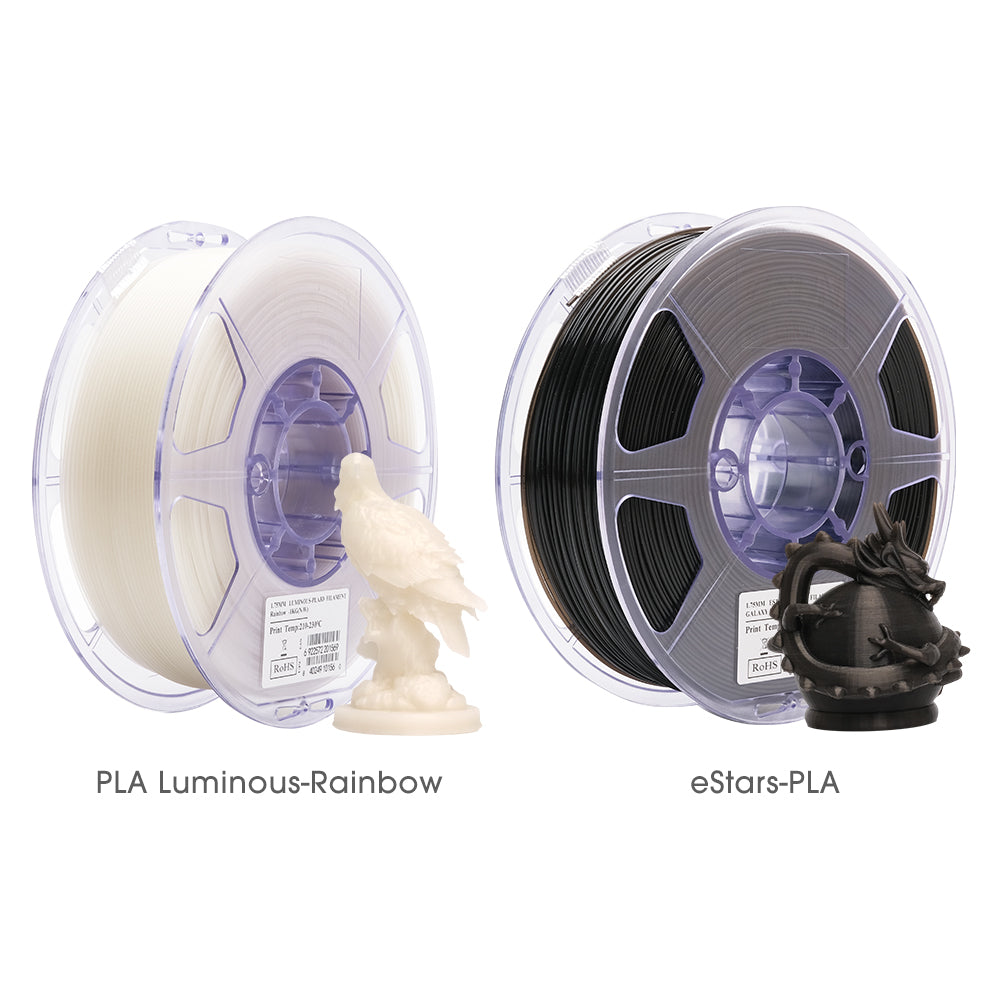 eSUN PLA Luminous-Rainbow eStars-PLA Filament 1.75mm 1KG Spool Glow in